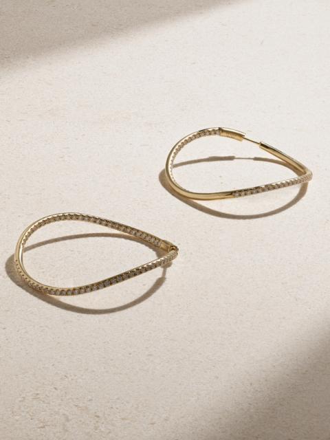 ANITA KO Twisted 18-karat Gold Diamond Hoop Earrings
