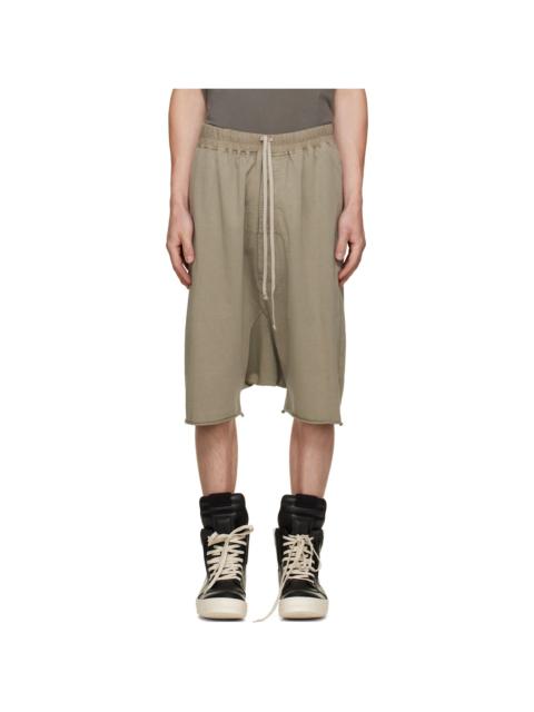 Rick Owens DRKSHDW Taupe Tower Drawstring Pods Shorts