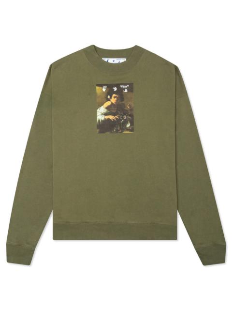 Off-White OFF-WHITE C/O VIRGIL ABLOH CARAVAGGIO BOY SKATE CREWNECK - GREEN/MULTI