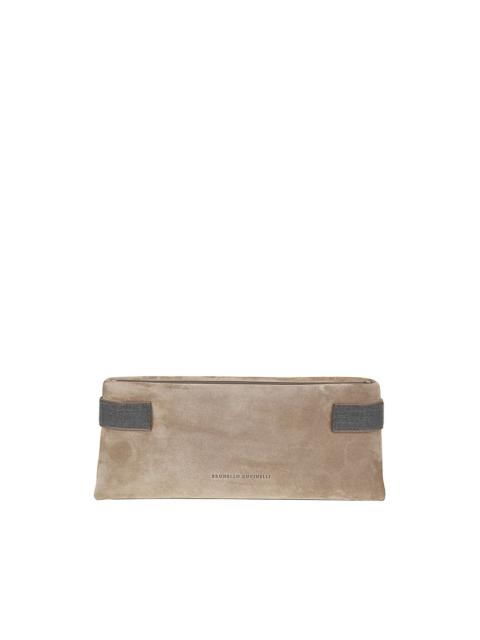 Brunello Cucinelli monili-detail suede clutch bag