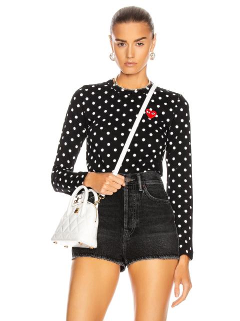 Comme des Garçons PLAY Cotton Red Emblem Dot Tee