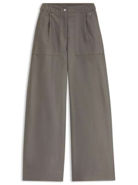 BOSS WIDE-LEG PANTS IN COTTON DENIM