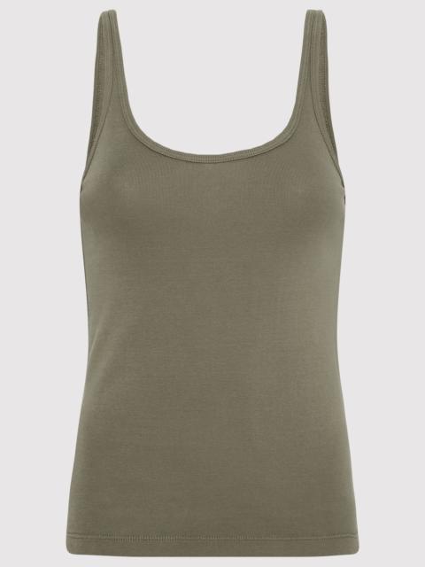 Organic Cotton Slim Scoop Tank - Smokey Olive