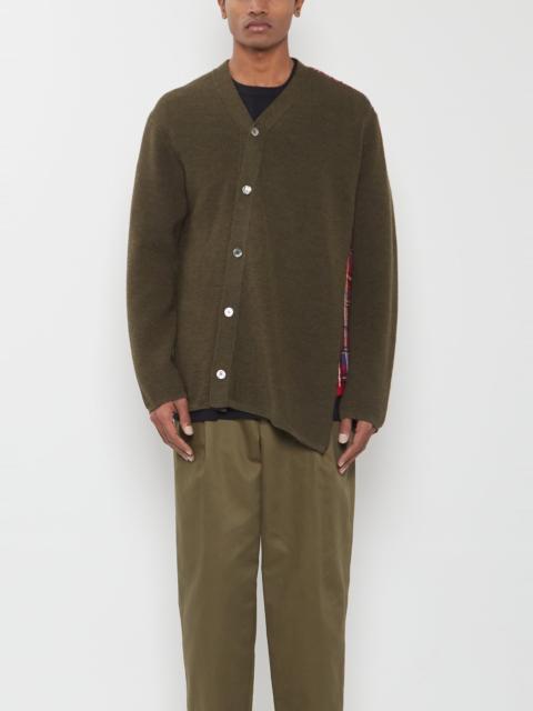 Comme des Garçons Homme Plus Contrasting Back Asymmetrical Cardigan