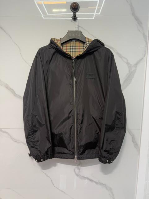 Burberry Burberry Black Plaid Hooded Zip-Up Jacket
