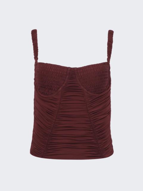 Dion Lee Smocked Doric Corset Oxblood Red