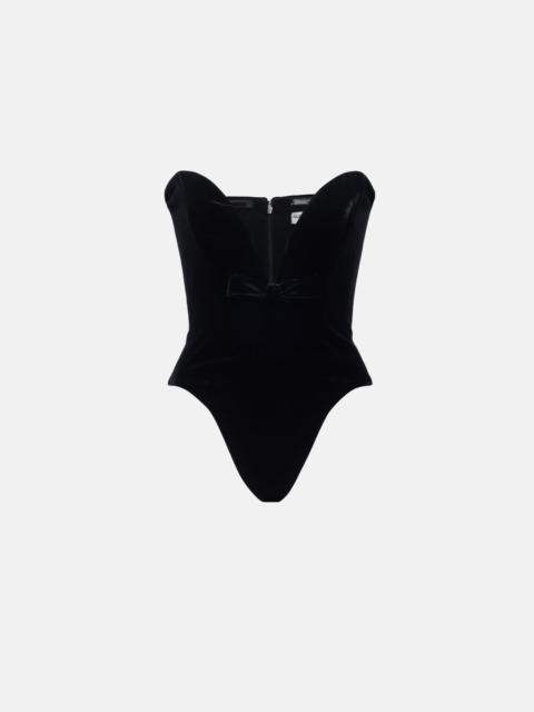 Alessandra Rich VELVET BUSTIER BODY