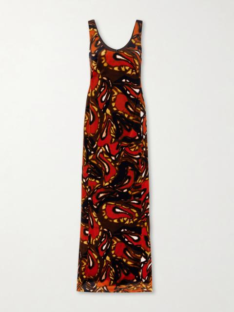 Dries Van Noten Printed Cotton-blend Velvet Maxi Dress