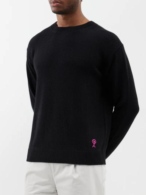 The Elder Statesman Logo-embroidered cashmere crew-neck sweater