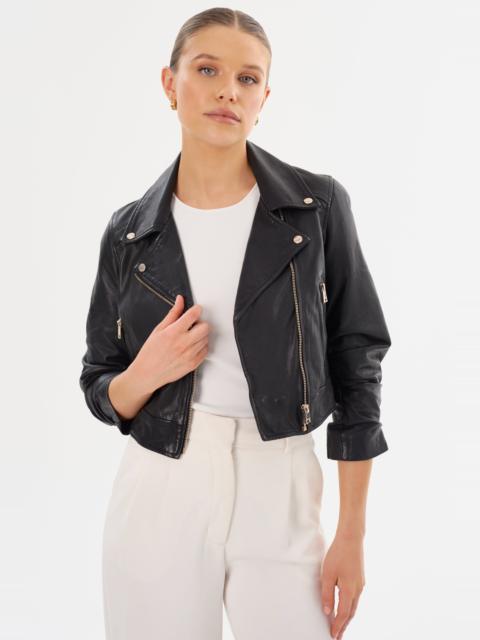 LAMARQUE JANIKA | Cropped Leather Biker Jacket