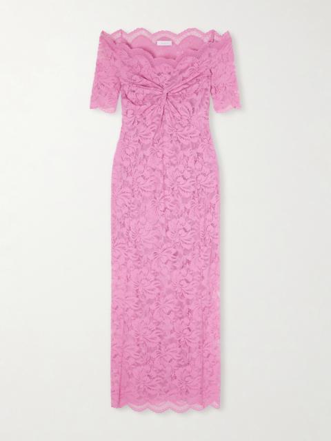 rabanne Off-the-shoulder Scalloped Lace Midi Dress