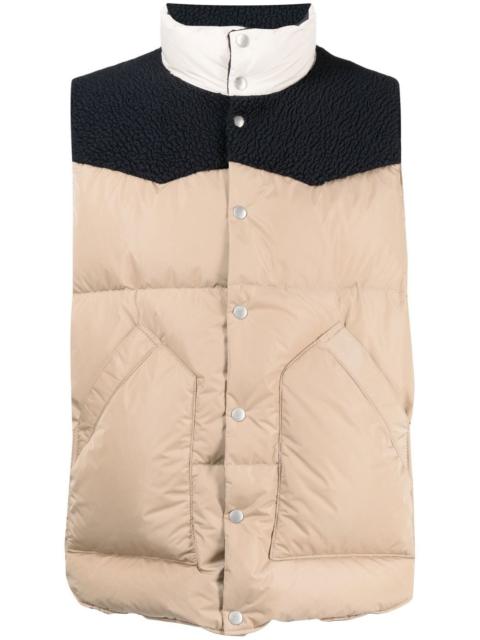 panelled padded gilet