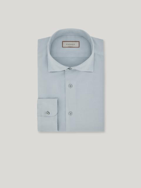 Canali GREEN REGULAR FIT SILK COTTON GARMENT DYED SHIRT