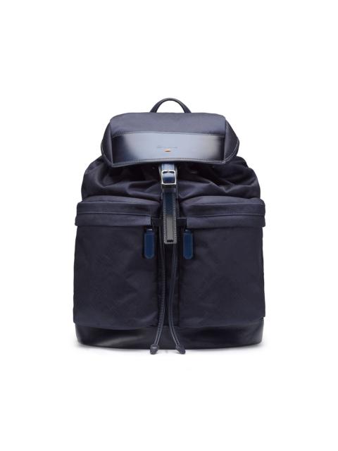 Santoni Blue leather and nylon backpack