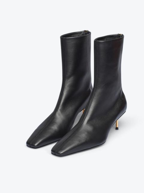 Nanushka TALLI - Elongated square toe booties with metal heels - Black