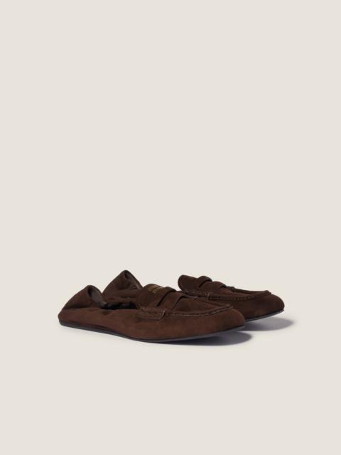 Miu Miu Ruches suede loafers