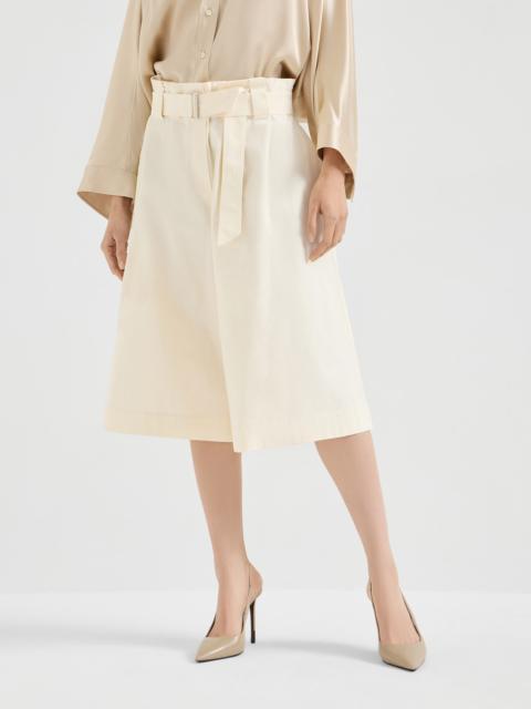 Brunello Cucinelli Cotton gabardine paperbag-waist Bermuda shorts