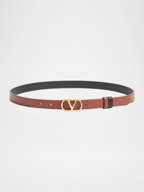 Valentino VLogo Signature Reversible Shiny Calfskin Belt 20MM