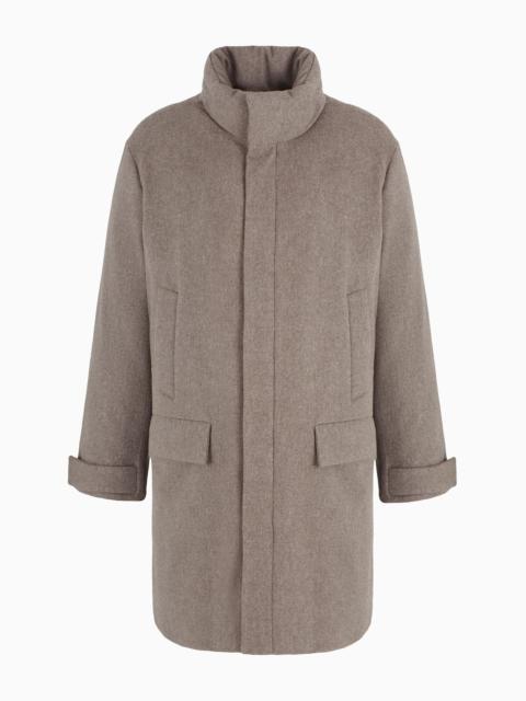 GIORGIO ARMANI Long cashmere pea coat with down padding