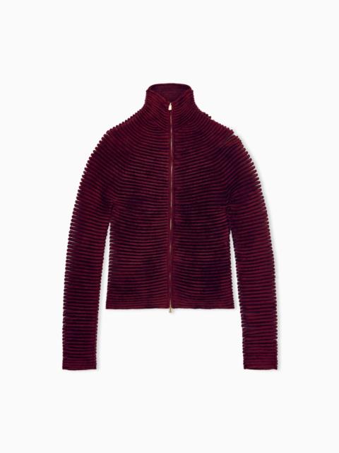 GIORGIO ARMANI OTTOMAN JACKET SLIM WITH SEAMLESS KIMONO SLEEVES AND ZIP