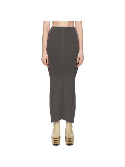 Rick Owens Gray Concordians Pillar Maxi Skirt
