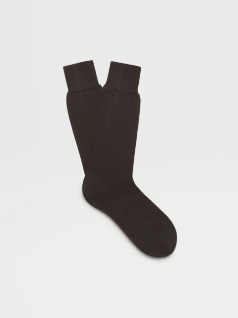 ZEGNA DARK GREY COTTON SOCKS