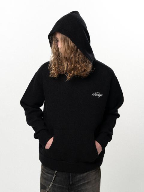 KAMIYA Embroidered Felted Wool Knit Hoodie