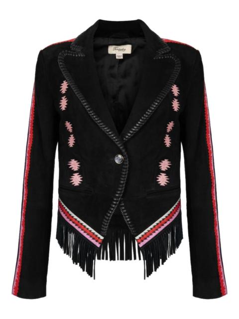 Temperley London Zola embroidered suede blazer