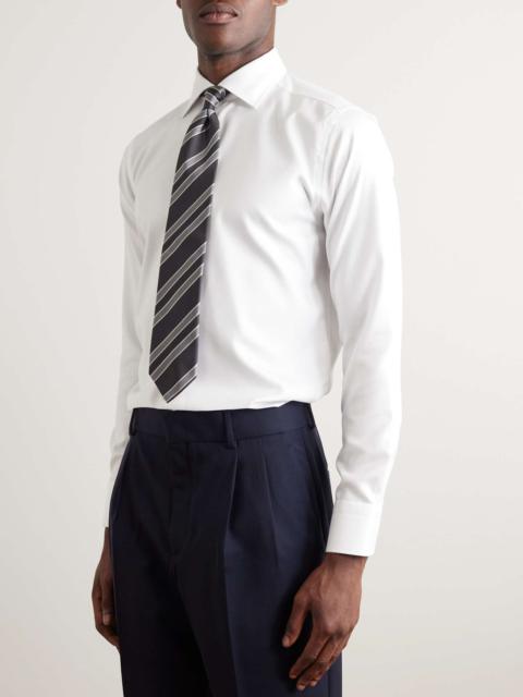Slim-Fit Cutaway-Collar Impeccabile Cotton-Twill Shirt