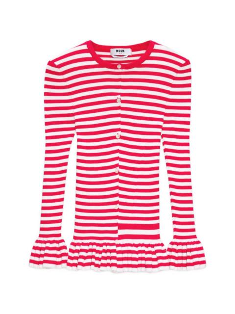 MSGM striped ruffled knitwear