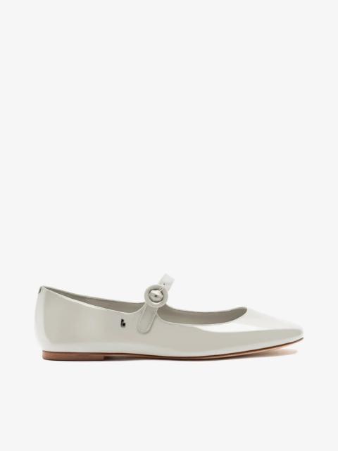 Larroudé Blair Ballet Flat Moon Gray Patent Leather