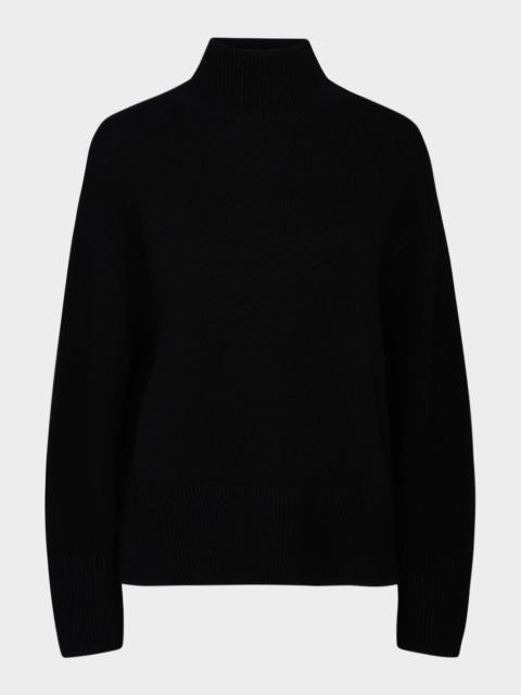 Vince Wool-Cashmere Side-Slit Turtleneck Sweater
