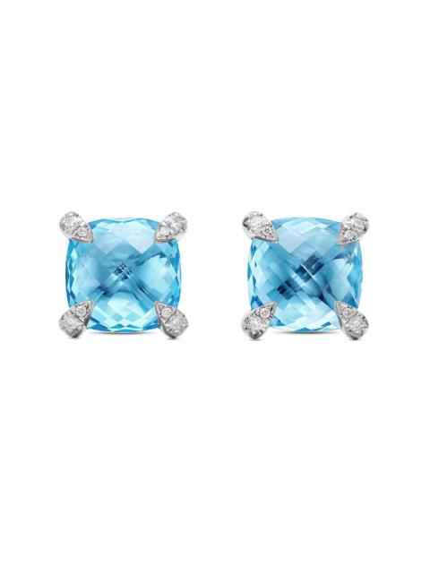 DAVID YURMAN Women's Chatelaine Stud Earrings in Sterling Silver - Blue Topaz