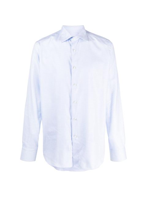 grid-pattern cotton shirt