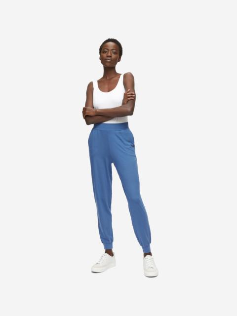 Derek Rose Women's Track Pants Basel Micro Modal Stretch Storm Blue