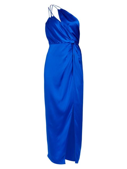 THE SEI Women's Strappy Knotted Silk Dress - Sapphire