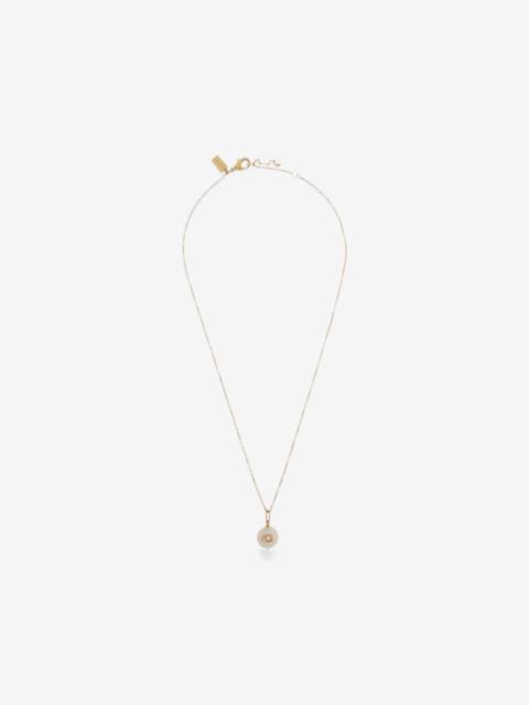 COACH logo-plaque pearl-pendant necklace