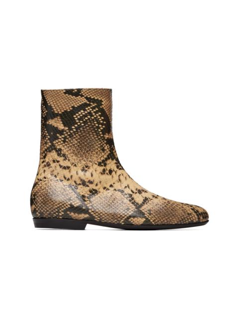 Dries Van Noten Beige Leather Sock Boots