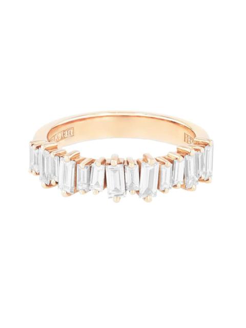 SUZANNE KALAN Classic Diamond Half Band Ring - Rose Gold