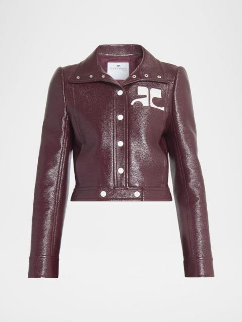 courrèges Textured Vinyl Crop Jacket