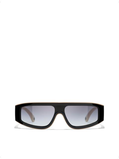 CHANEL Shield-frame sunglasses