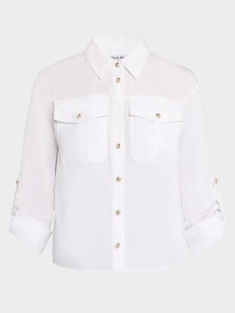 VERONICA BEARD Catriona Button-Front Shirt