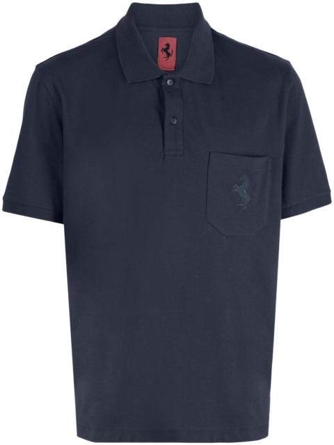 Ferrari logo-patch short-sleeved polo shirt
