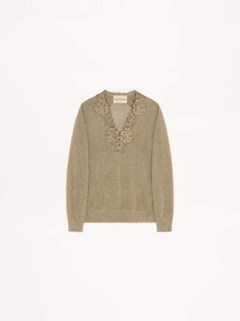 Valentino LUREX JUMPER WITH LACE