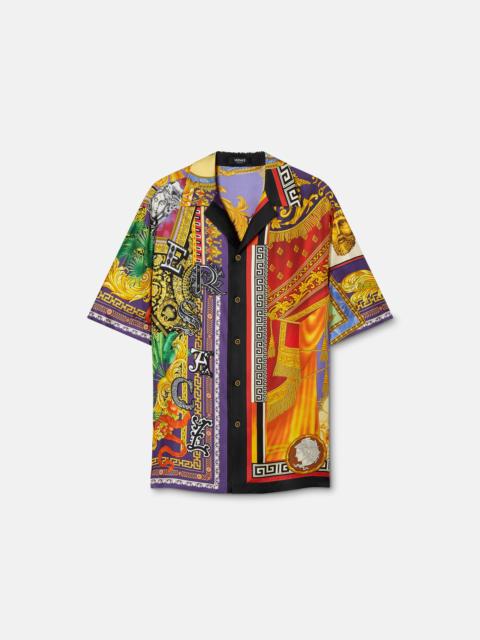 VERSACE Printed Silk Twill Regular Shirt