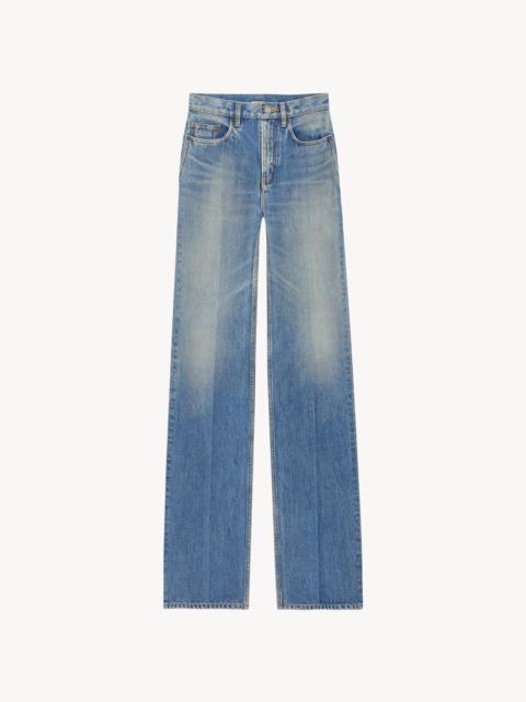SAINT LAURENT YVES FLARED JEANS IN MIDI BLUE DENIM