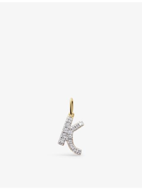 MONICA VINADER K Letter 14ct Yellow-Gold And Lab-Grown Diamond Charm