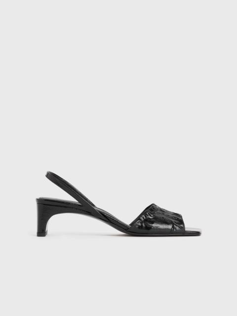 The Gathered Scoop-Heel Sandal black