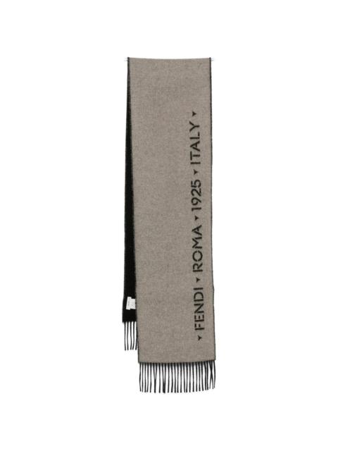 FENDI Fendi Logo-print Fringed Scarf