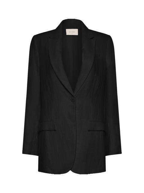 ST. AGNI Carter Tailored Wool-Blend Blazer black